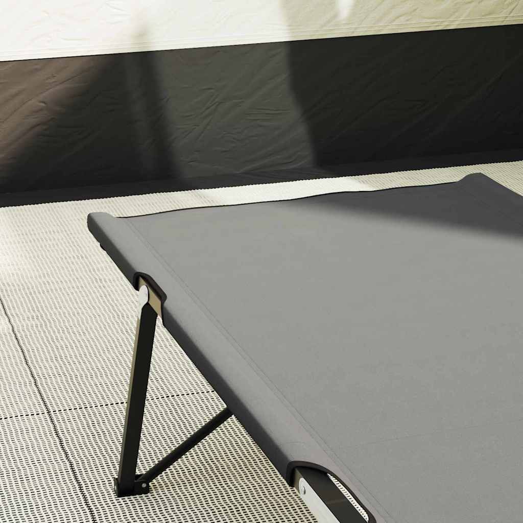 vidaXL Αναδιπλούμενο Κρεβάτι Κάμπινγκ Γκρι 206 x 76 x 74 εκ