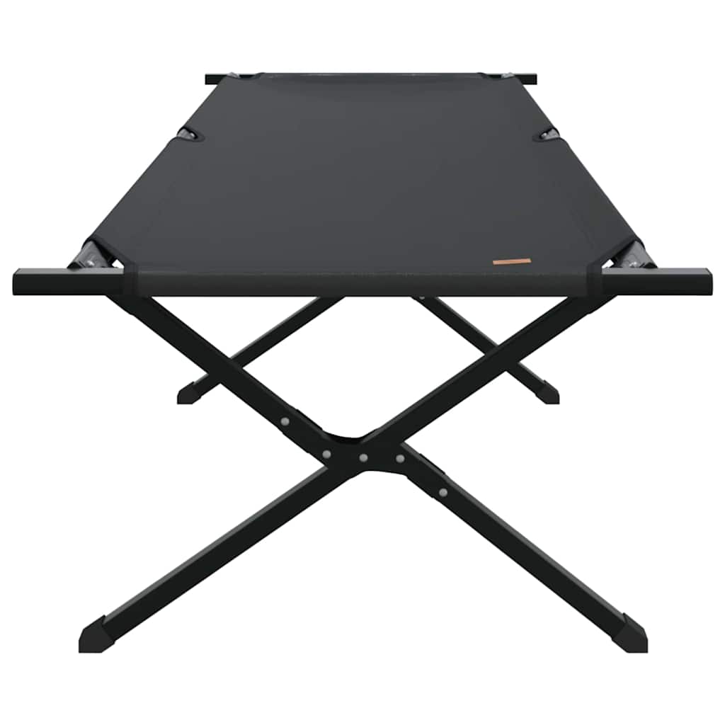 vidaXL Αναδιπλούμενο Κρεβάτι Κάμπινγκ 2 pcs Μαύρο Ύφασμα Oxford