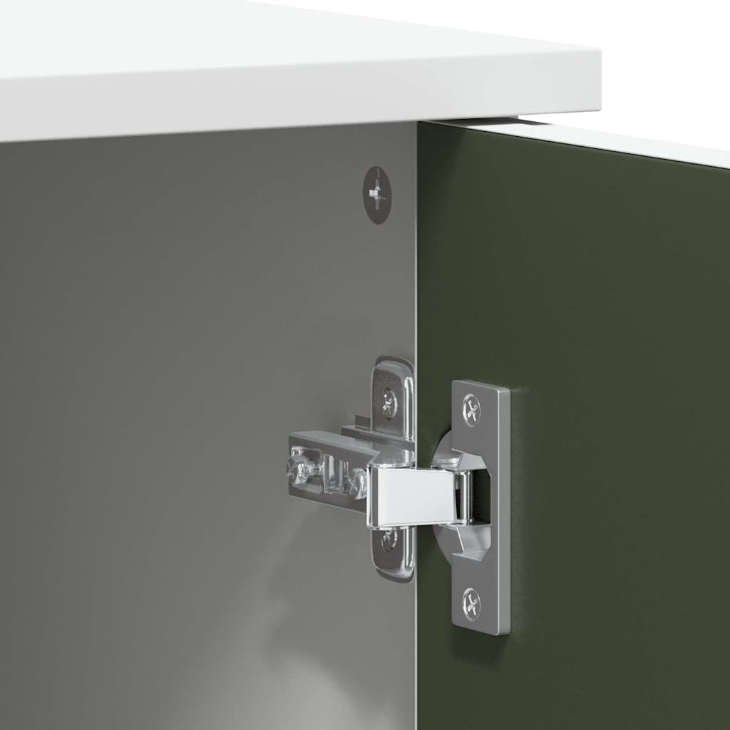 vidaXL Ντουλάπα Μαυροπίνακα με ράφι με πόρτα Λευκό Επεξεργασμένο ξύλο