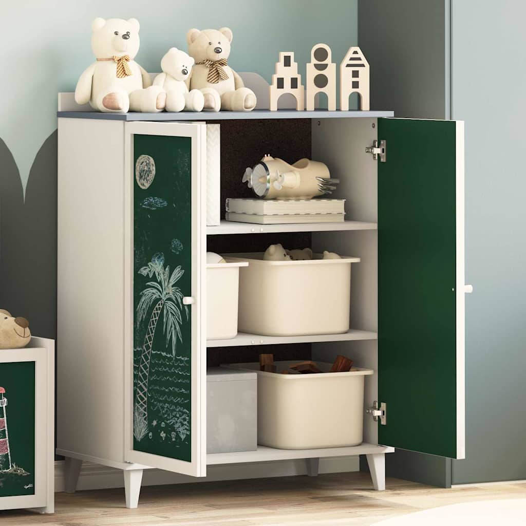 vidaXL Επιτοίχιο με Γραφικό Γκρι και Λευκό 80 x 40 x 110 εκ