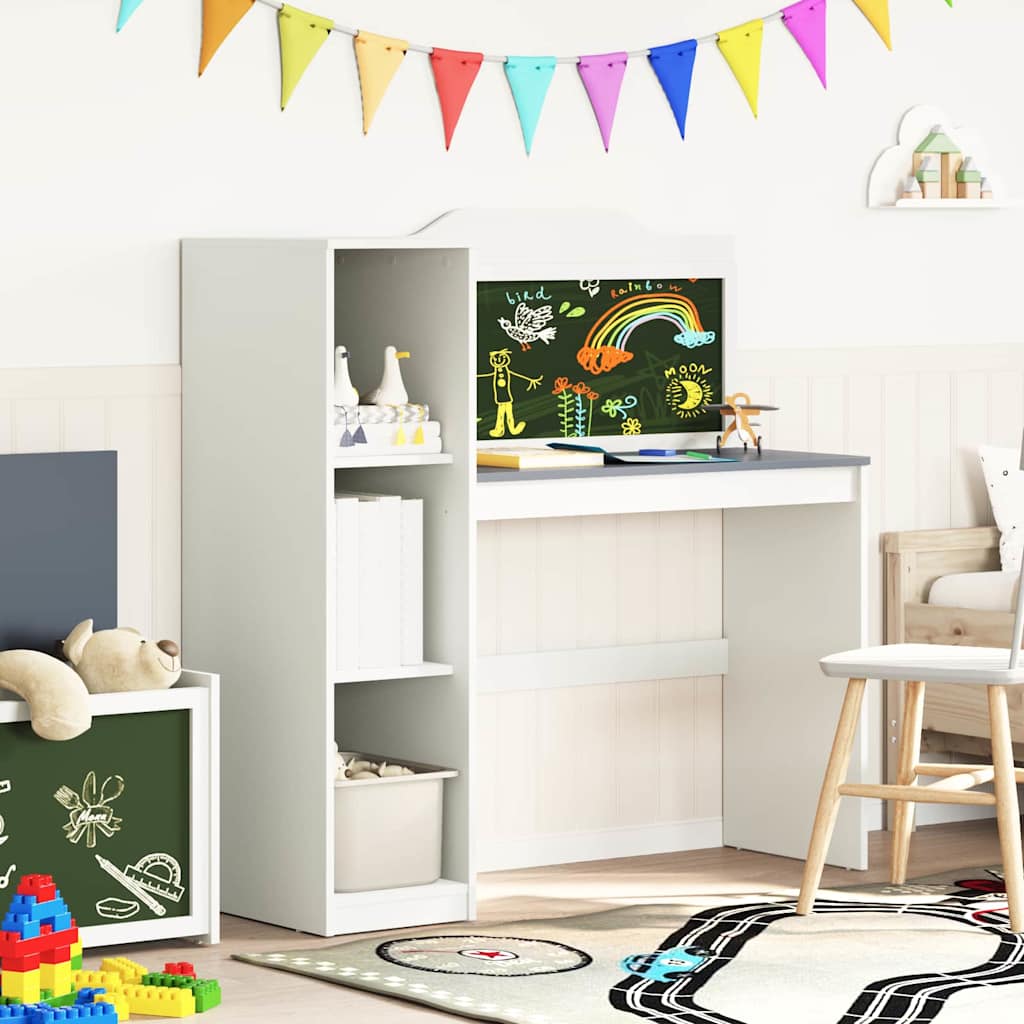 vidaXL Γραφείο Κιμωλίας με ράφι Λευκό και γκρι 120 x 45 x 118.5 εκ.