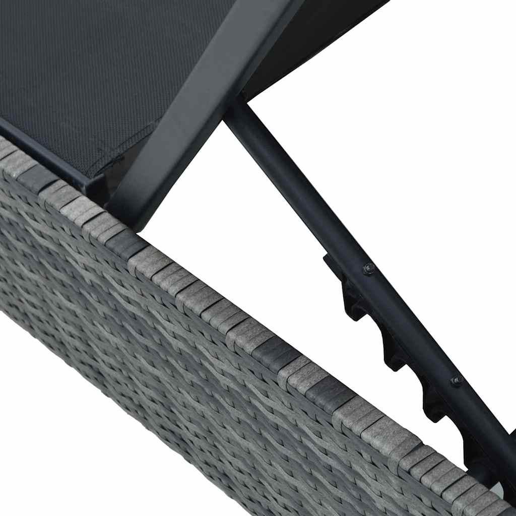 vidaXL Ξαπλώστρα Γκρι 60x200x27 εκ. Συνθετικό ρατάν