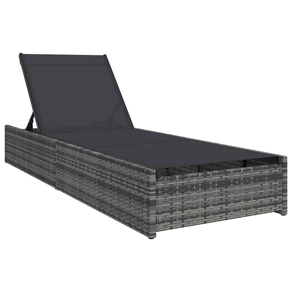 vidaXL Ξαπλώστρα Γκρι 60x200x27 εκ. Συνθετικό ρατάν