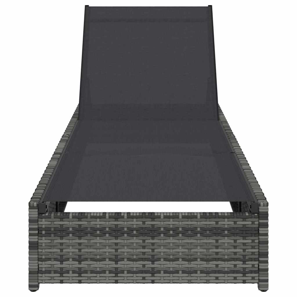 vidaXL Ξαπλώστρα Γκρι 60x200x27 εκ. Συνθετικό ρατάν