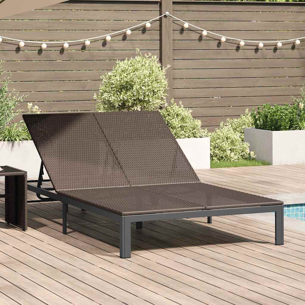 vidaXL Ήλιο-κρεβάτι Καφέ 206 x 115 x 75 εκ συνθετικό ρατάν