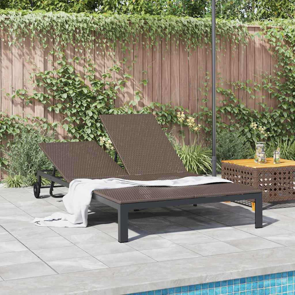 vidaXL Ήλιο-κρεβάτι Καφέ 206 x 115 x 75 εκ συνθετικό ρατάν