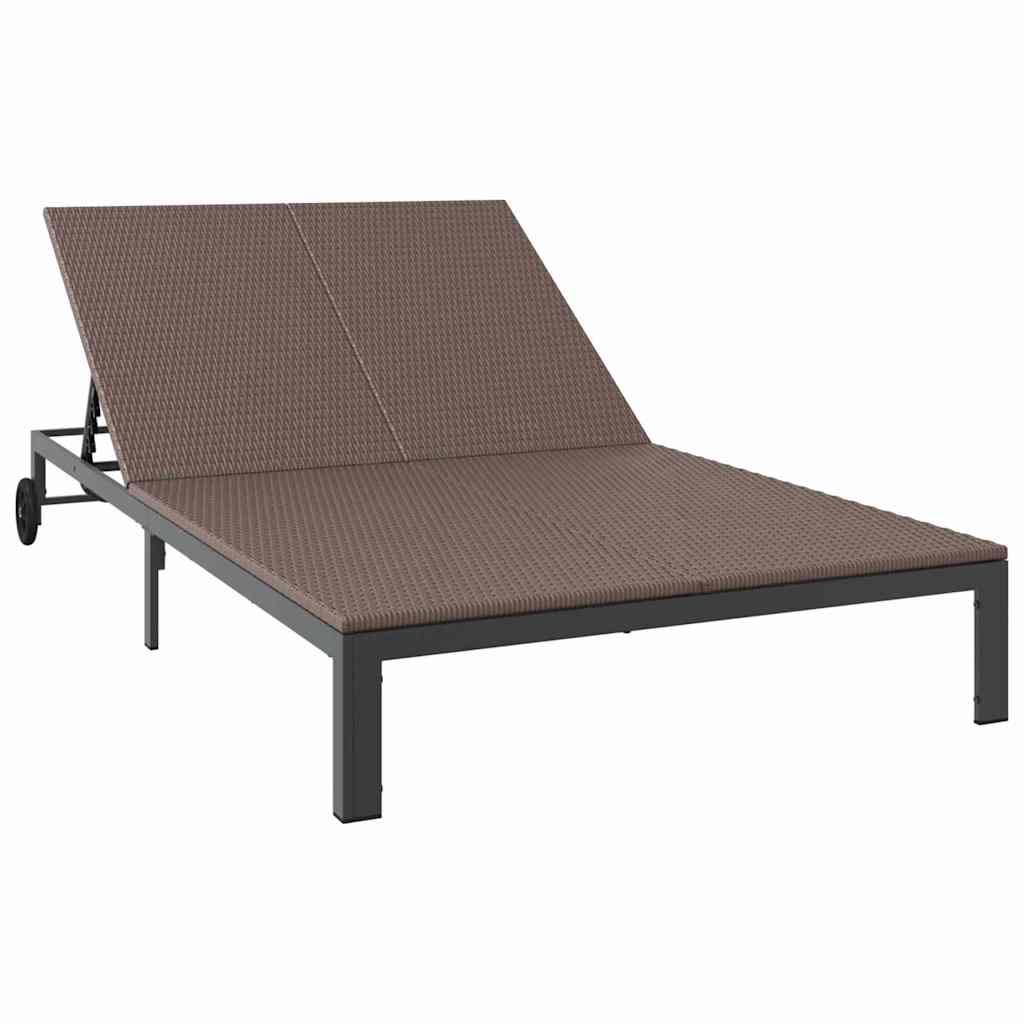vidaXL Ήλιο-κρεβάτι Καφέ 206 x 115 x 75 εκ συνθετικό ρατάν