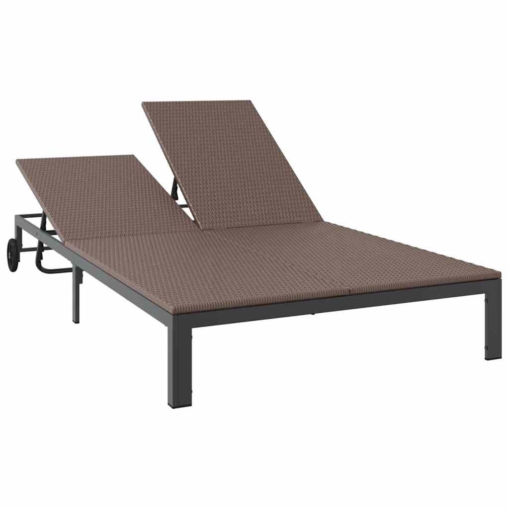 vidaXL Ήλιο-κρεβάτι Καφέ 206 x 115 x 75 εκ συνθετικό ρατάν
