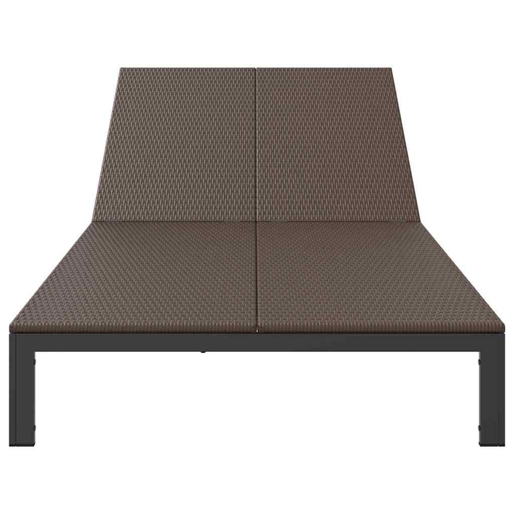 vidaXL Ήλιο-κρεβάτι Καφέ 206 x 115 x 75 εκ συνθετικό ρατάν