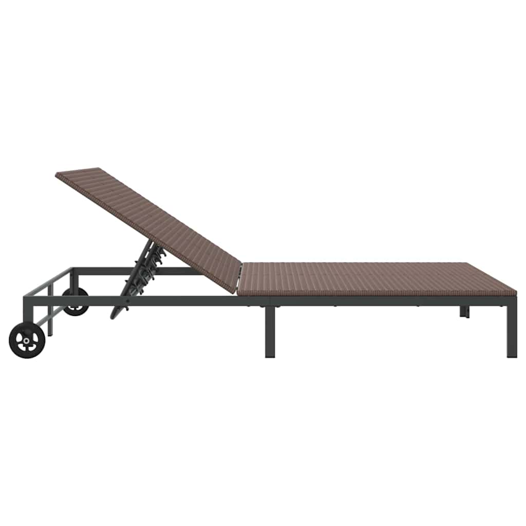 vidaXL Ήλιο-κρεβάτι Καφέ 206 x 115 x 75 εκ συνθετικό ρατάν