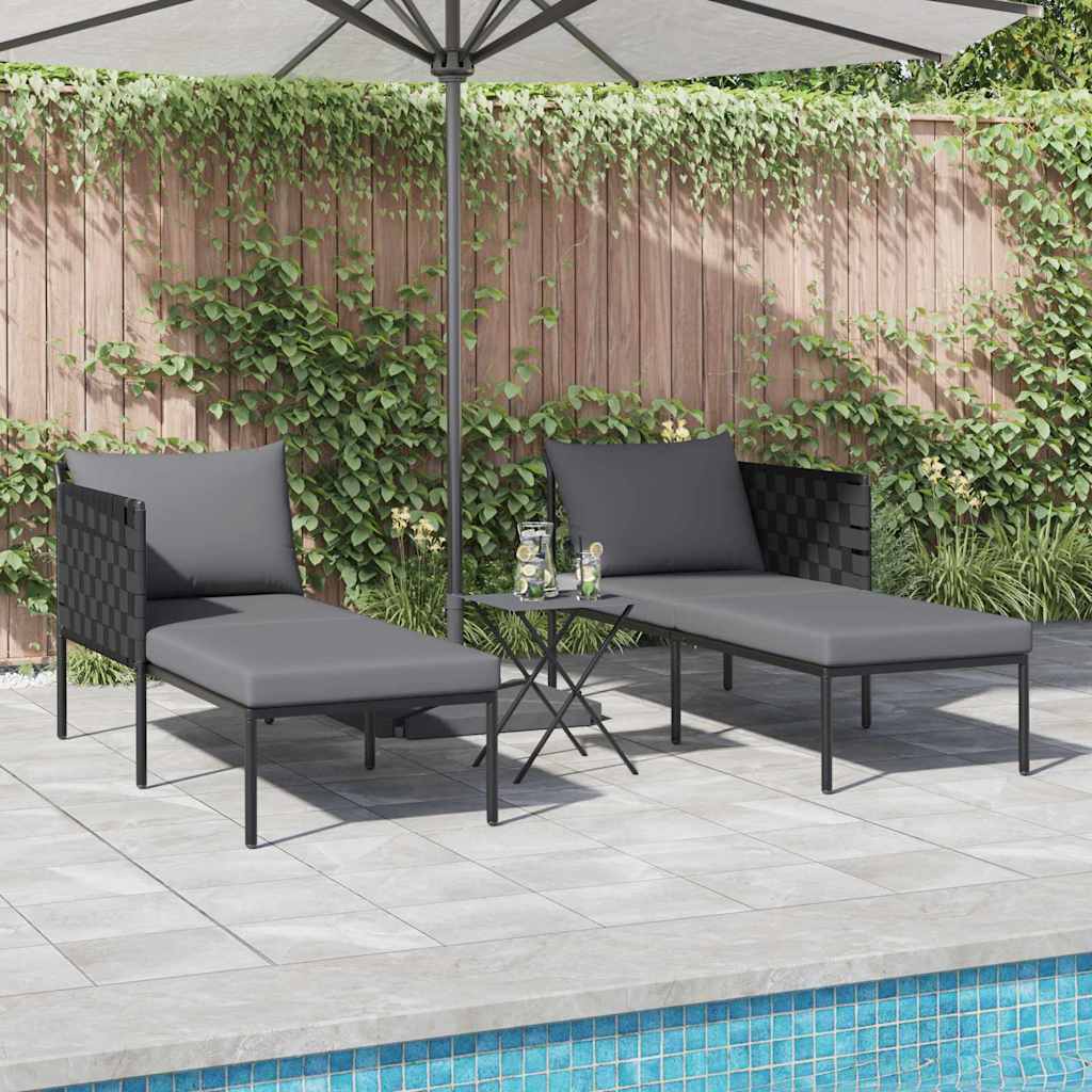 vidaXL Ξαπλώστρα με Μαξιλάρια 2-Ατόμων Ανθρακί 115x153x69,5 εκ Ατσάλι