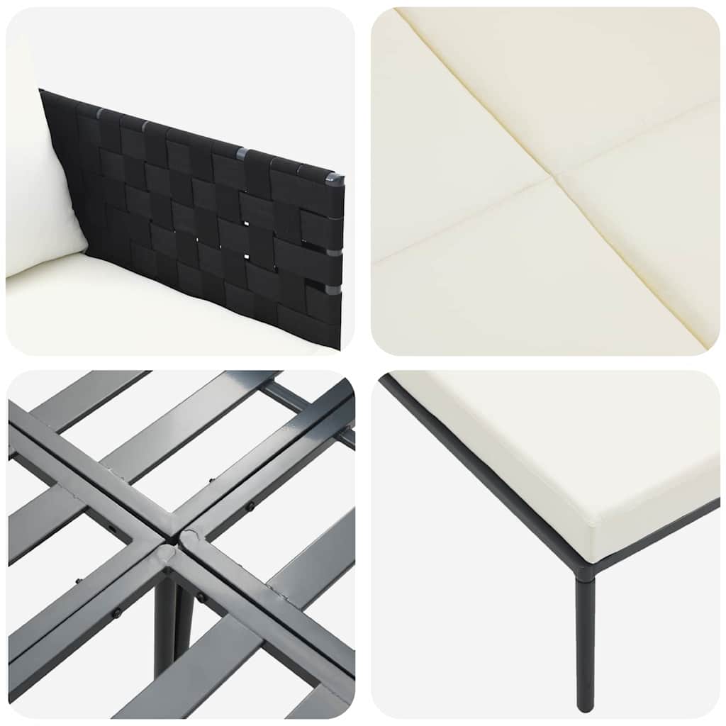 vidaXL Ξαπλώστρα με Μαξιλάρια 2 Ατόμων Ανθρακί 115x153x69,5 εκ. Ατσάλι