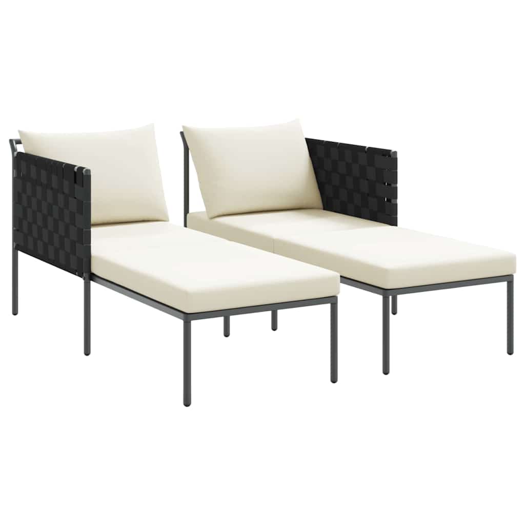 vidaXL Ξαπλώστρα με Μαξιλάρια 2 Ατόμων Ανθρακί 115x153x69,5 εκ. Ατσάλι