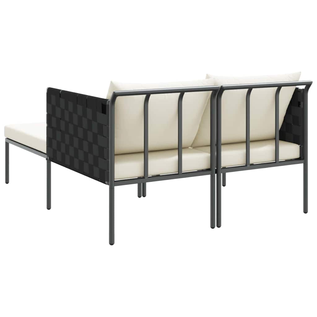 vidaXL Ξαπλώστρα με Μαξιλάρια 2 Ατόμων Ανθρακί 115x153x69,5 εκ. Ατσάλι