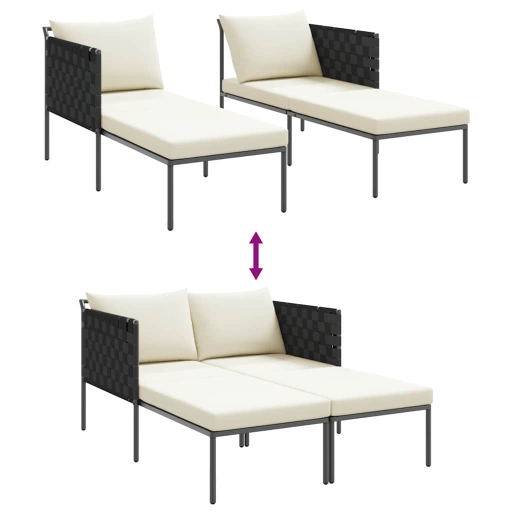 vidaXL Ξαπλώστρα με Μαξιλάρια 2 Ατόμων Ανθρακί 115x153x69,5 εκ. Ατσάλι