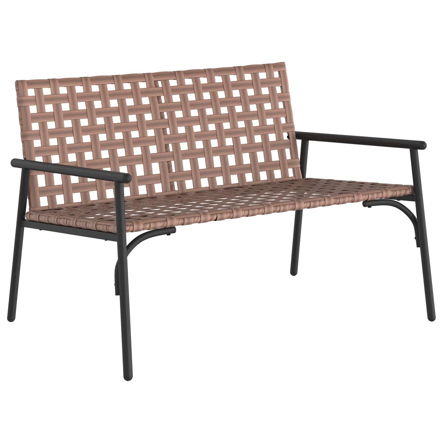 vidaXL Κήπος Πάγκος Μαύρος 113x79x75 εκ. Ρατάν