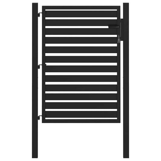 vidaXL Πόρτα Κήπου με Κλείδωμα Μαύρη από Αλουμίνιο 100x120 εκ.