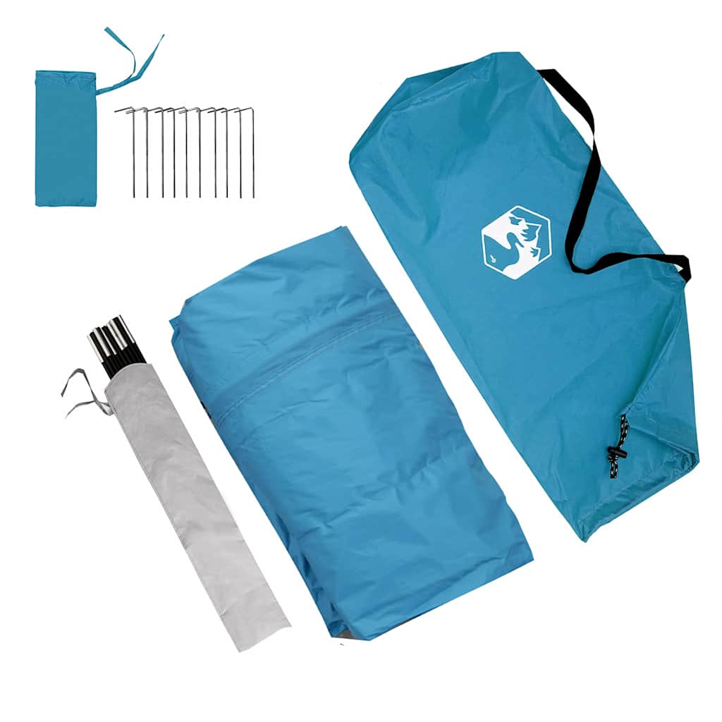 vidaXL Καραβάνι Σκηνή με στέγη με αποθήκευση Μπλε 410 x 275 x 245 εκ