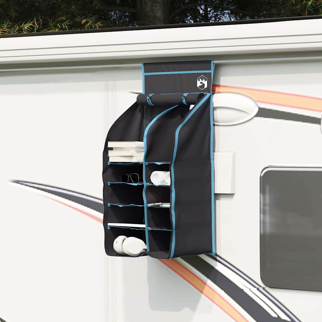 vidaXL Κρεμαστός Οργανωτής Σκηνής 10 Θήκες Μαύρο 40,5 x 25 x 80 εκ