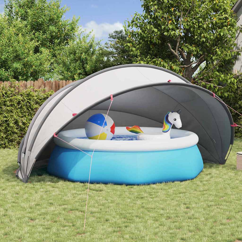 vidaXL Θόλος πισίνας Γκρι και Πορτοκαλί 500 x 500 x 236 εκ.