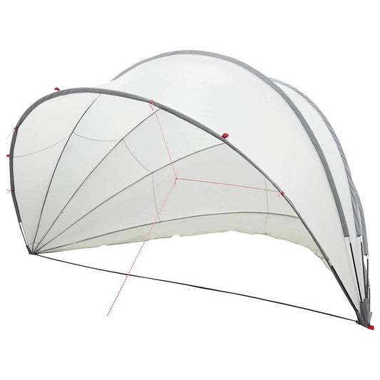 vidaXL Θόλος πισίνας Γκρι και Πορτοκαλί 546 x 516 x 250 εκ.