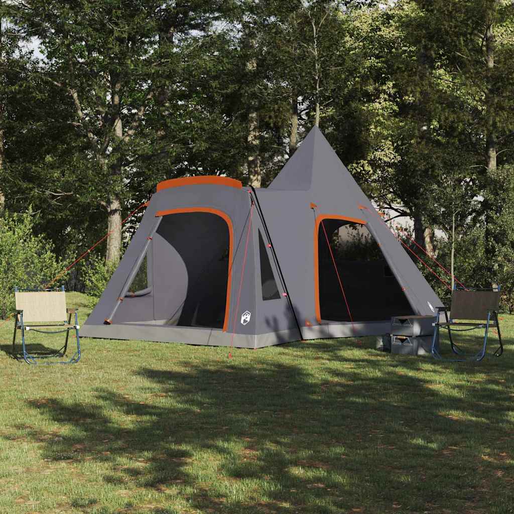vidaXL Σκηνίτσα Teepee με στέγη Γκρι και Πορτοκαλί 545 x 450 x 295 εκ