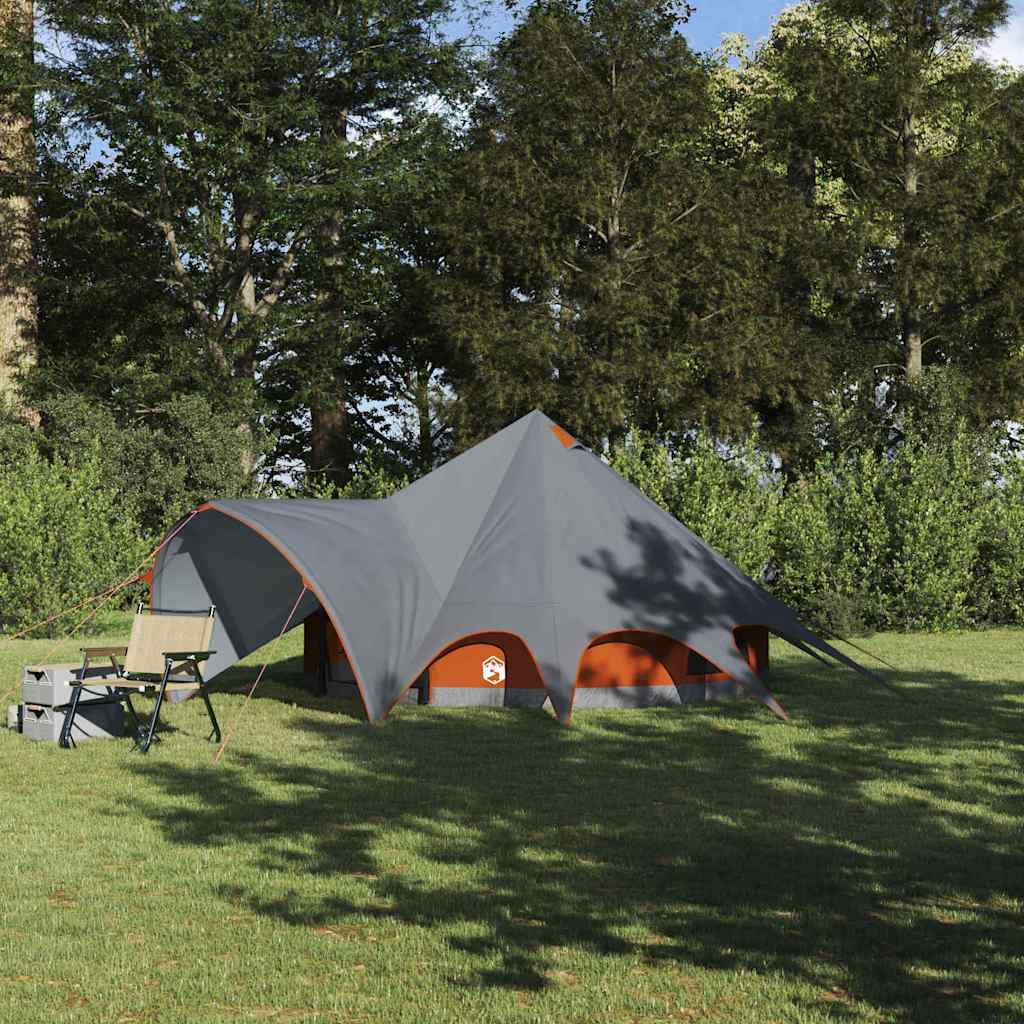 vidaXL Σκηνίτσα Teepee με στέγη Γκρι και Πορτοκαλί 600 x 600 x 347 εκ