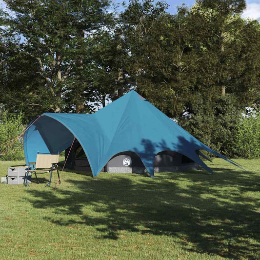 vidaXL Σκηνίτσα Teepee με στέγη Μπλε και Γκρι 600 x 600 x 347 εκ
