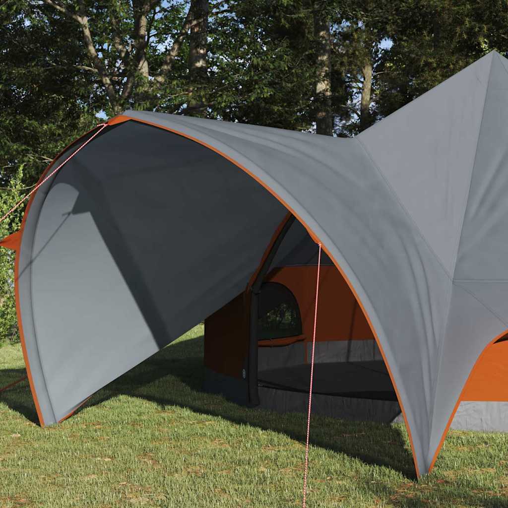 vidaXL Σκηνίτσα Teepee με στέγη Γκρι και Πορτοκαλί 600 x 600 x 347 εκ