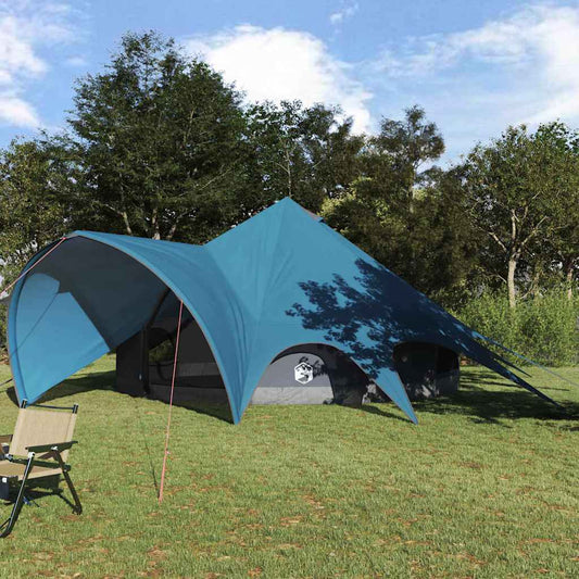 vidaXL Σκηνίτσα Teepee με στέγη Μπλε και Γκρι 600 x 600 x 347 εκ