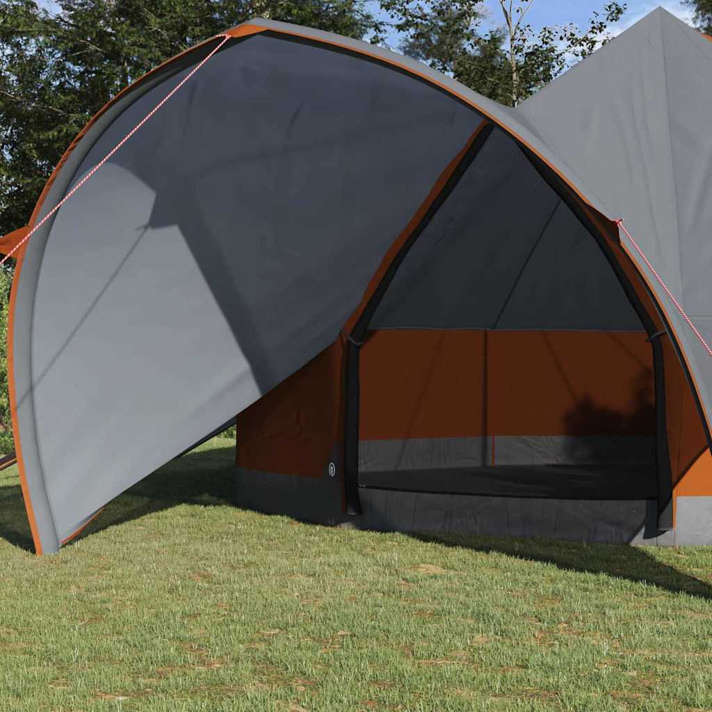 vidaXL Σκηνίτσα Teepee με στέγη Γκρι και Πορτοκαλί 600 x 600 x 347 εκ