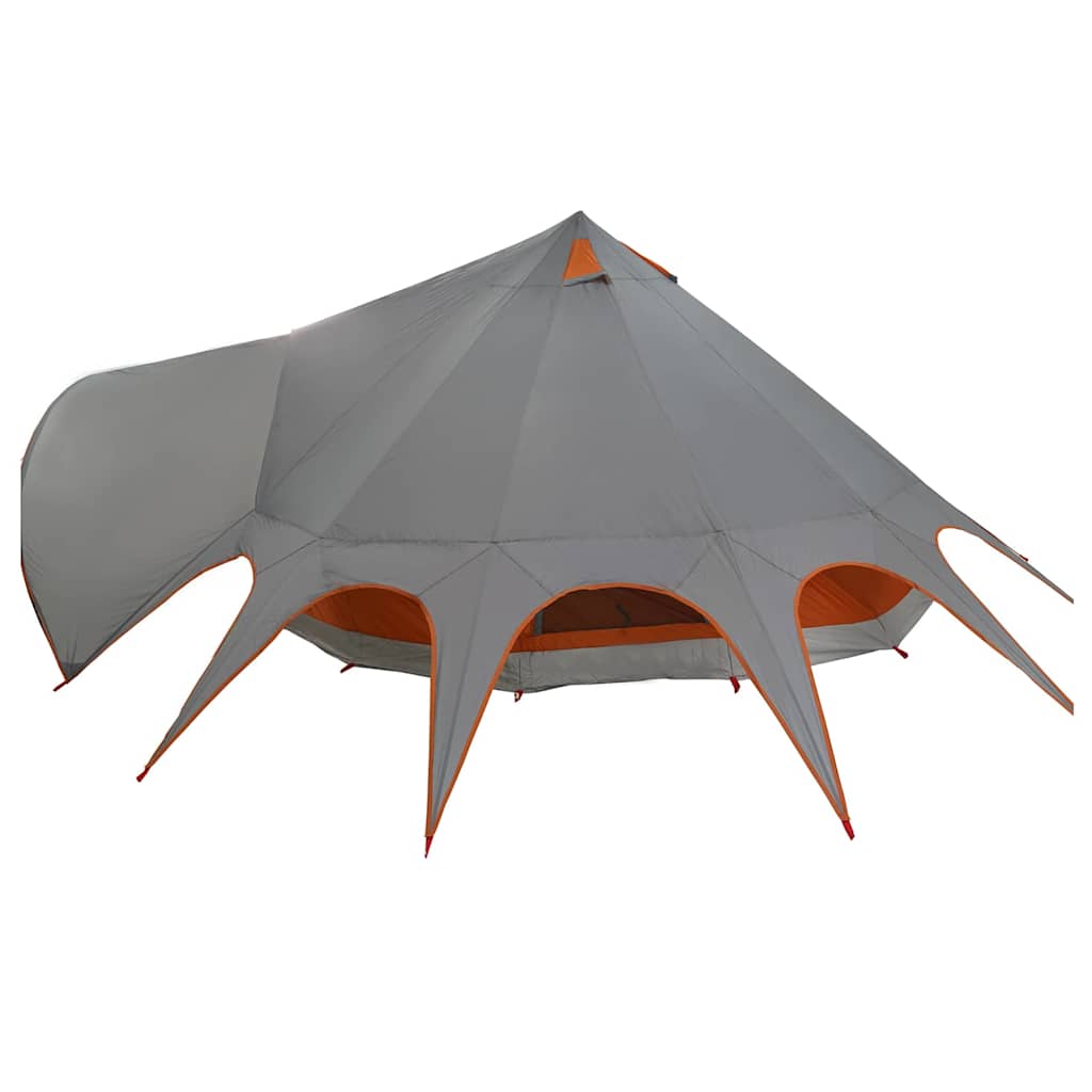 vidaXL Σκηνίτσα Teepee με στέγη Γκρι και Πορτοκαλί 600 x 600 x 347 εκ