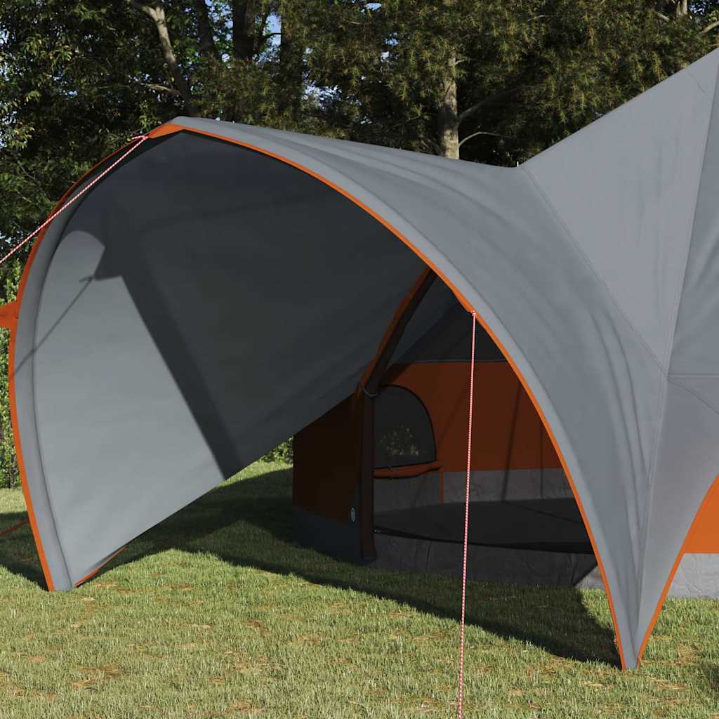 vidaXL Σκηνίτσα Teepee με στέγη Γκρι και Πορτοκαλί 600 x 600 x 347 εκ