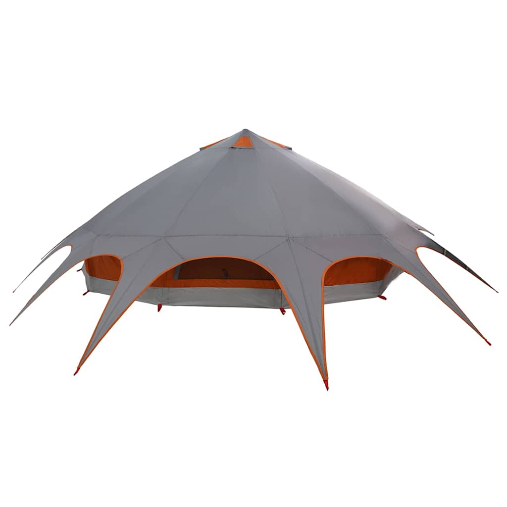 vidaXL Σκηνίτσα Teepee με στέγη Γκρι και Πορτοκαλί 600 x 600 x 347 εκ