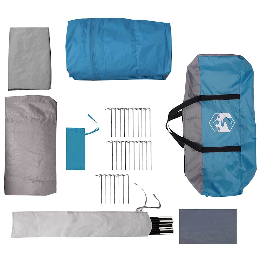 vidaXL Σκηνή τούνελ με στέγη Μπλε και Γκρι 740 x 370 x 220 εκ.