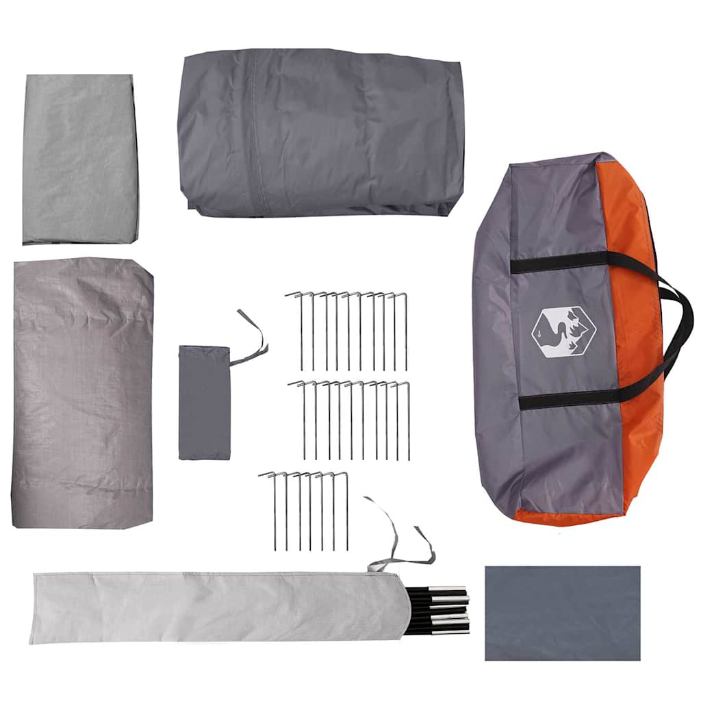 vidaXL Σκηνή τούνελ με στέγη Γκρι και Πορτοκαλί 740 x 370 x 220 εκ.