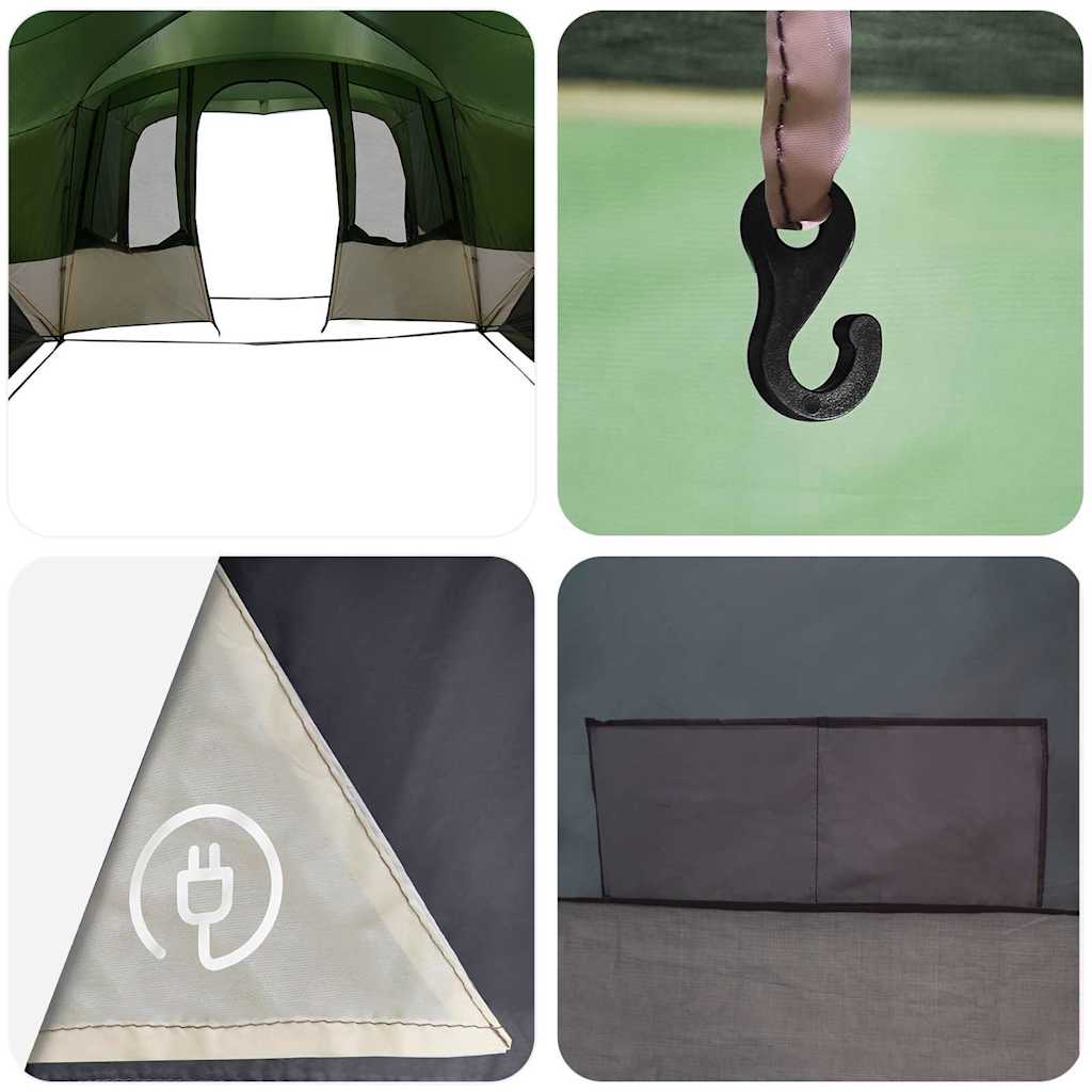 vidaXL Οικογενειακή Σκηνή Πράσινο και Λευκό 760 x 645 x 230 εκ.