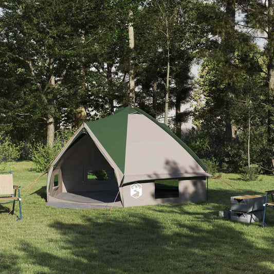 vidaXL Σκηνίτσα Teepee με στέγη Πράσινο και Λευκό 490 x 410 x 210 εκ.