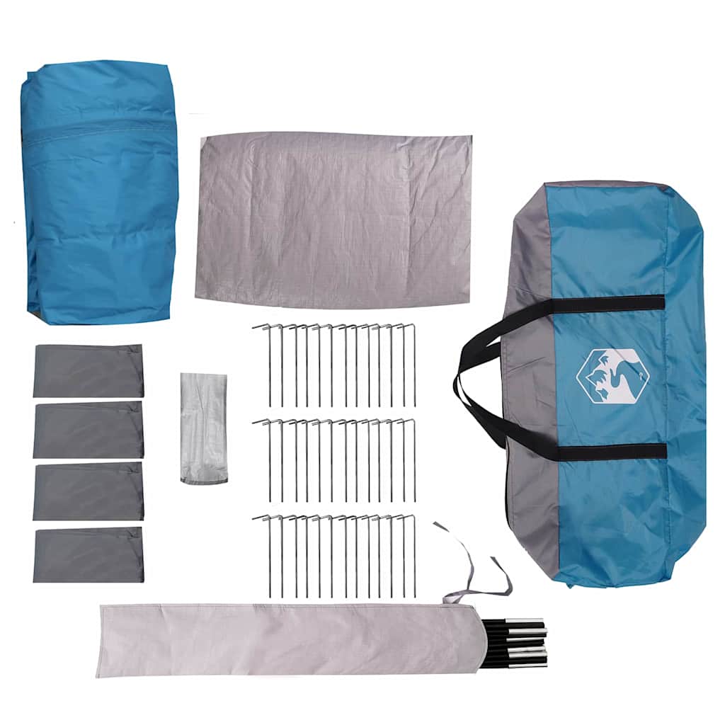 vidaXL Οικογενειακή Σκηνή με στέγη Μπλε και Γκρι 745 x 700 x 217 εκ.