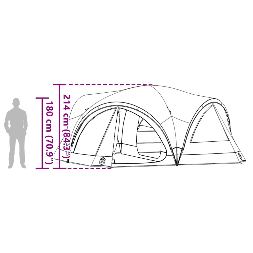 vidaXL Οικογενειακή Σκηνή με στέγη Μπλε και Γκρι 460 x 430 x 214 εκ.
