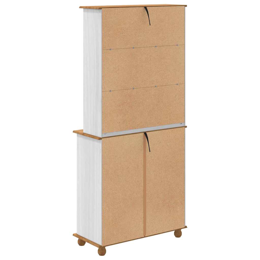 vidaXL Κλουβί με συρτάρι Λευκό 91 x 40 x 200.5 εκ Μασίφ ξύλο πεύκου