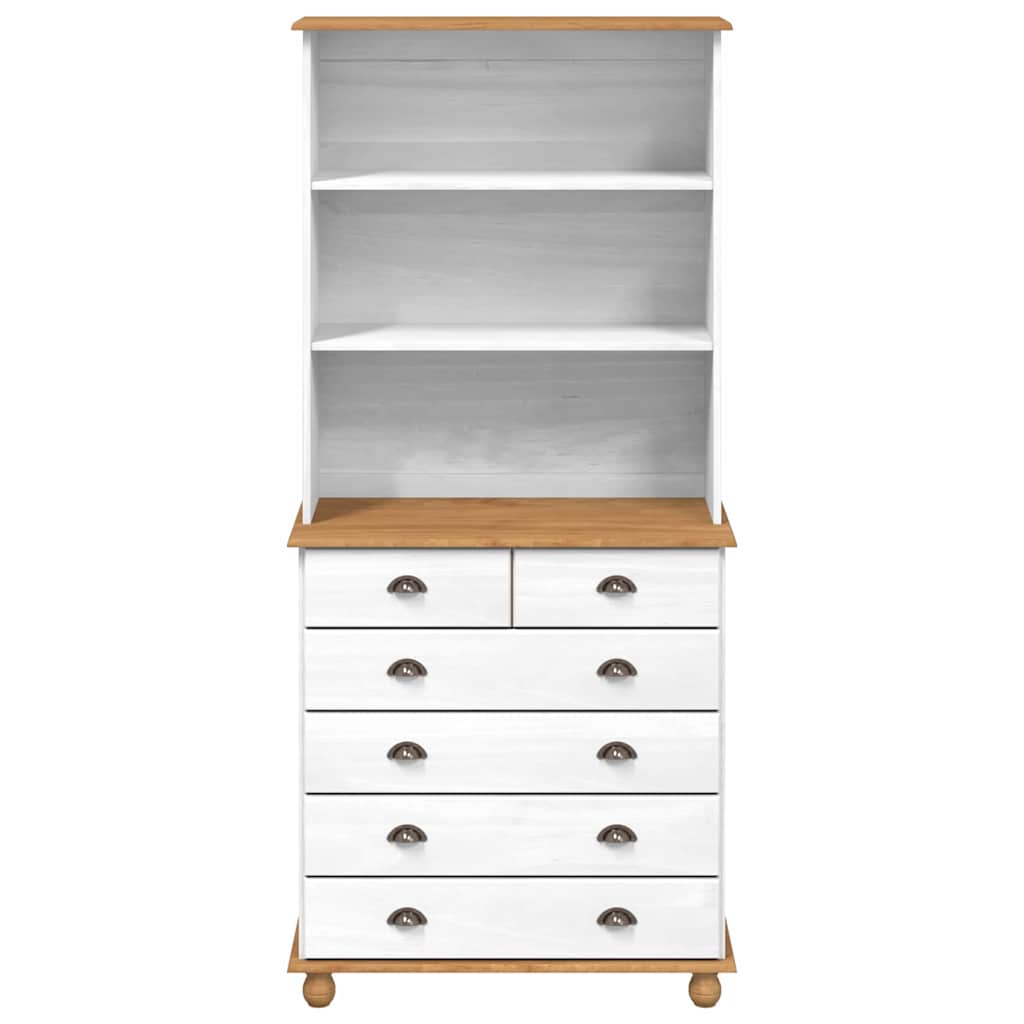 vidaXL Κλουβί με συρτάρι Λευκό 91 x 40 x 200.5 εκ Μασίφ ξύλο πεύκου