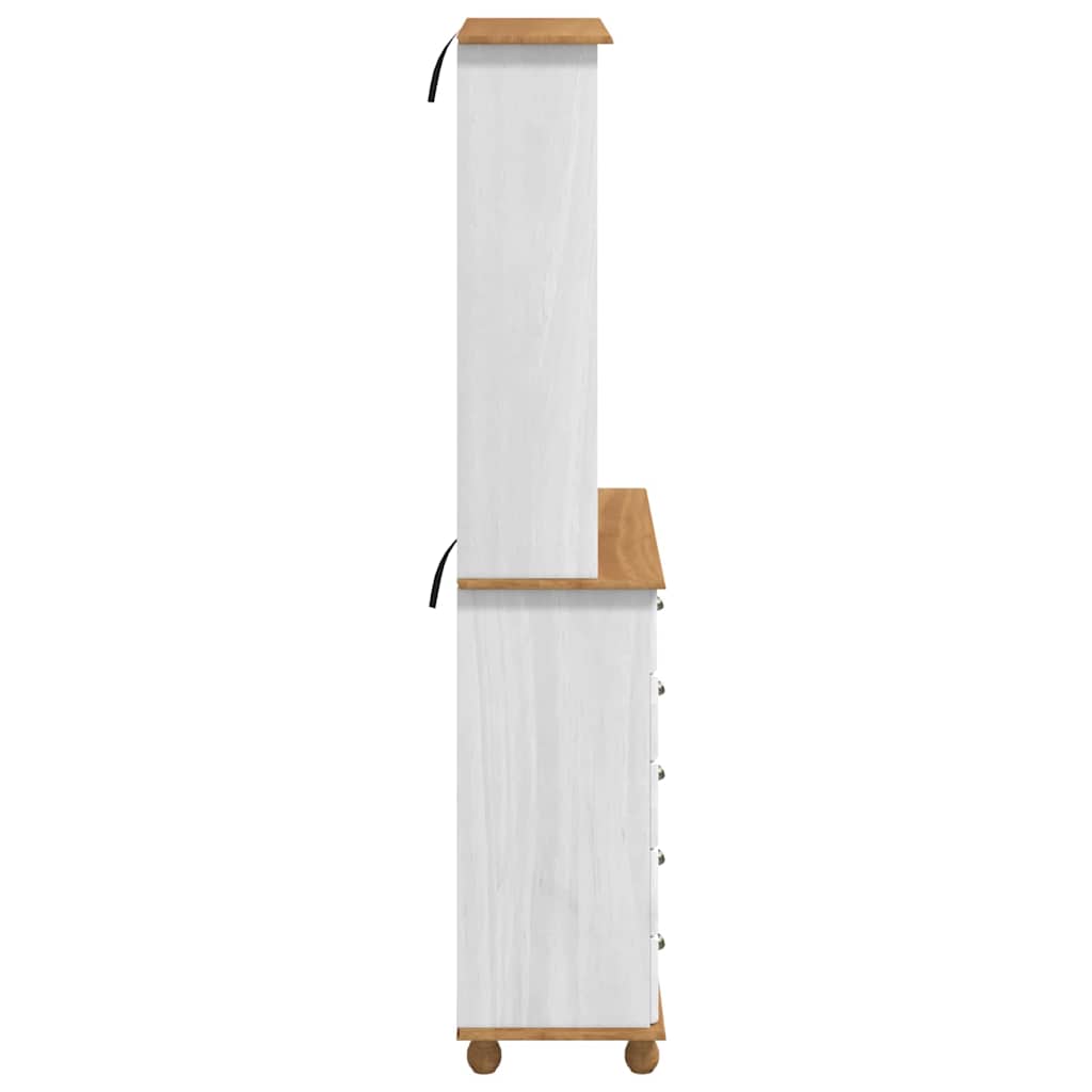 vidaXL Κλουβί με συρτάρι Λευκό 91 x 40 x 200.5 εκ Μασίφ ξύλο πεύκου