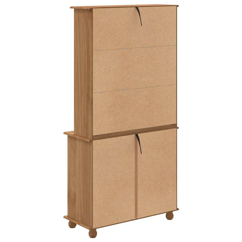 vidaXL Ντουλάπα 'ASKIM' Καφέ 91x40x183 cm Μασίφ Ξύλο Πεύκου