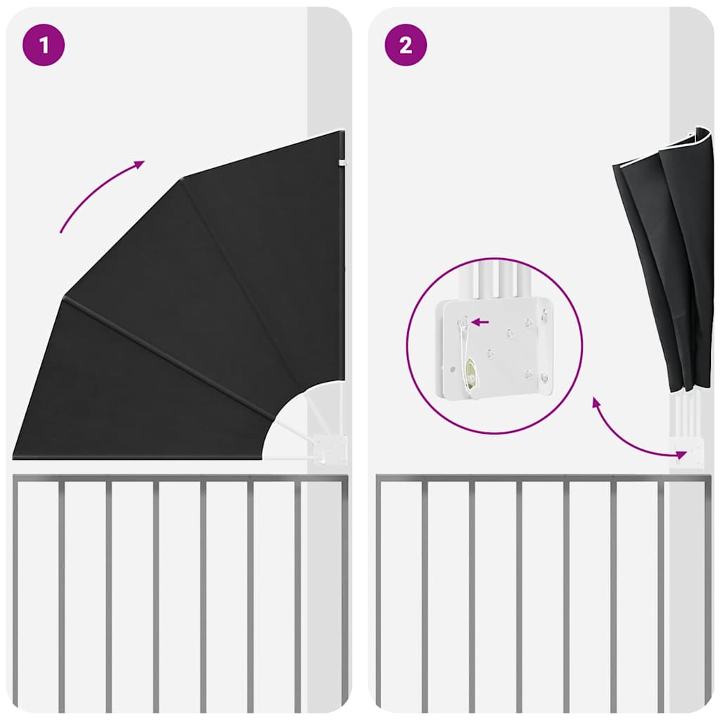 vidaXL Αδιάφανο σκίαστρο μπαλκονιού Ανθρακί 115 x 115 εκ Πολυεστέρας