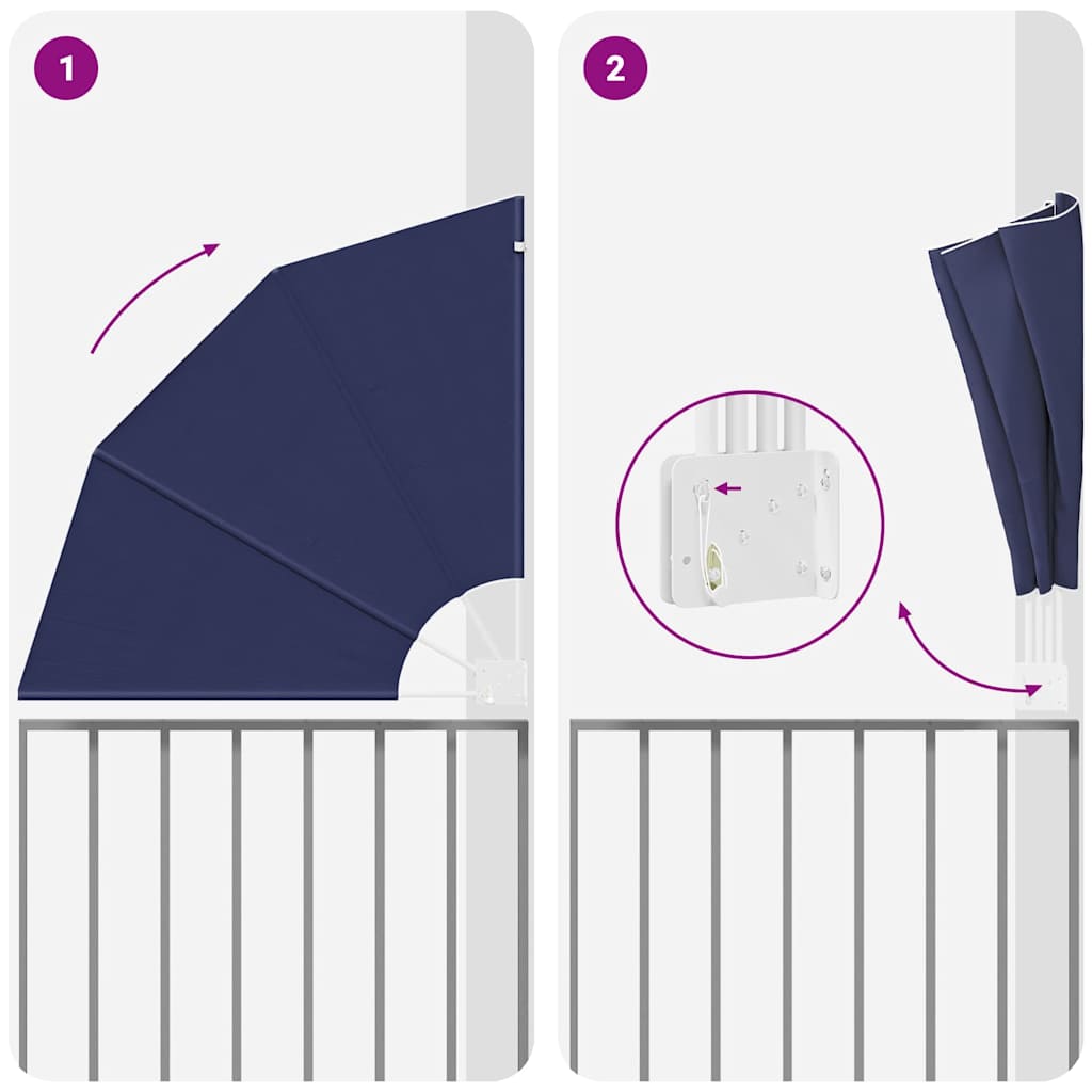 vidaXL Αδιάφανο σκίαστρο μπαλκονιού Σκούρο μπλε 115 x 115 εκ