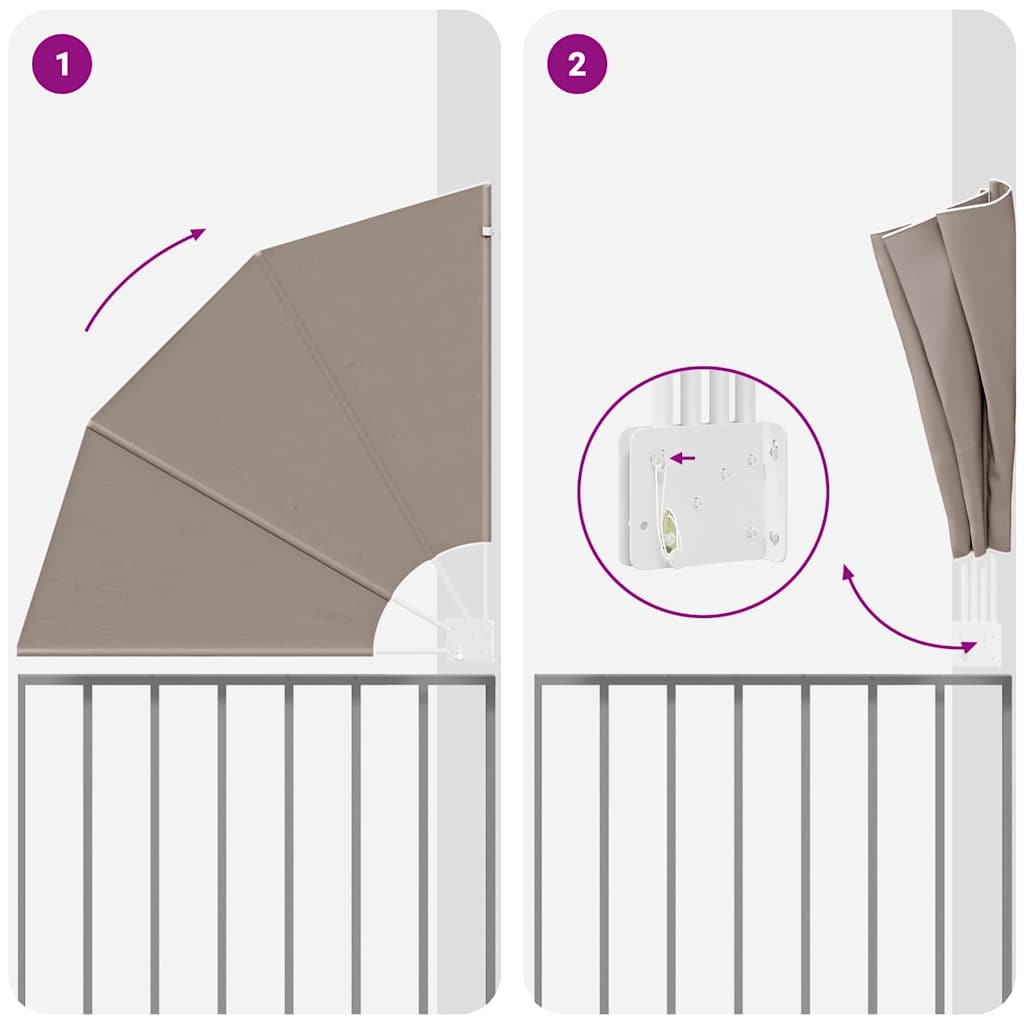 vidaXL Αδιάφανο σκίαστρο μπαλκονιού Taupe 115 x 115 εκ Πολυεστέρας