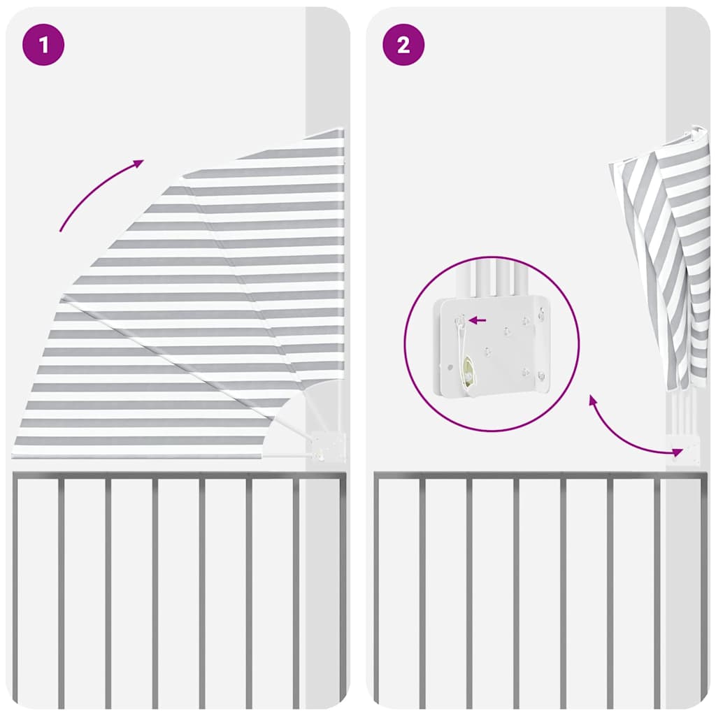 vidaXL Αδιάφανο σκίαστρο μπαλκονιού Γκρι και Λευκό 115 x 115 εκ