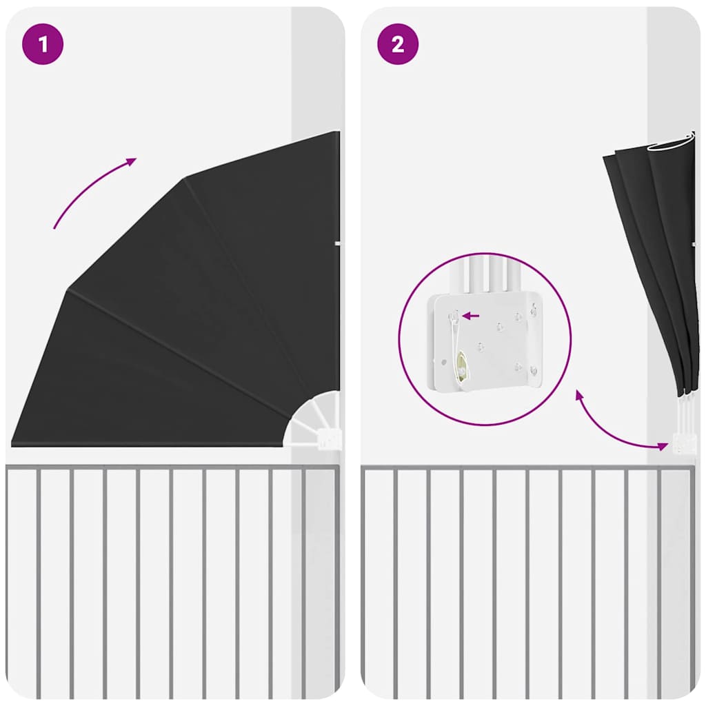 vidaXL Αδιάφανο σκίαστρο μπαλκονιού Ανθρακί 160 x 160 cm Πολυεστέρας