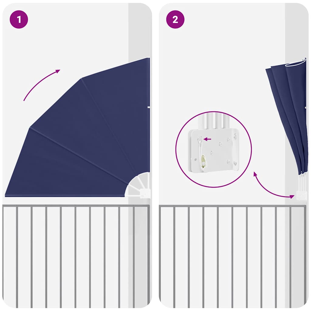 vidaXL Αδιάφανο σκίαστρο μπαλκονιού Σκούρο μπλε 160 x 160 cm